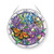 Amia Butterfly and Iris Glass Medium Circle Suncatcher  Multicolor