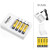 Vaefae 4 Bay Individual Smart Battery Charger for AA AAA Ni-MH Ni-CD Rechargeable Batteries, with 4 Pieces 1100mAh Ni-MH AAA Rechargeable Batteries,with Storage Box