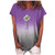 Hotkey Womens T Shirts  Basic O Neck Tee Loose Fitting Casual Short Sleeve Tops Gradient Tie-dye Floral Print Shirts Purple
