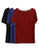 Smallshow 3 Pcs Maternity Nursing T-Shirt Nursing Tops Navy-Black-Burgundy XX-Large