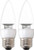 GE 33004 60W Equivalent Soft White Blunt Tip Clear Medium Base LED Light Bulb 2-Pack