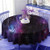 UETECH Pad Round Tablecloth Space Nebula Dark Galaxy with Luminous Stars and Cosmic Rays Astronomy Explore Theme Purple Blue Diameter 50"