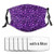Royal Purple Paw Print Pattern Japanese Creative Funny Pm2.5 Fives-Layer Non-Woven Fabric Meltblown Fabric Replaceable Filter Elements