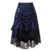 Aniywn Womens Vintage Steampunk Gothic High Low Skirt Hippie Lace Pleated Party Skirt Blue