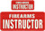 Hook on Back Embroidered Patch of Firearms Instructor Embroidery Patches 4x10 and 2x5 Hook White Thread red Fabric