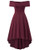 JASAMBAC Cocktail Party Dresses for Women Sexy Elegant Off Shoulder Fit and Flare Dress with Pockets Wine Red XL