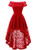 Dressystar Women's Lace Bridesmaid Dress Hi-Lo Off Shoulder Swing Cocktail Formal Party Dress 0042 Red S