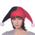 Jester Hat Red Black Two Pointed Harlequin Cap Pompoms