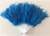 Antique Marabou Feather Hand Fan For Costume, Halloween, Party, Dance in Teal Blue
