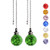 Ceiling Fan Pull Chain, Decorative Crstal Fan Pull Chain Extension, Ceiling Fan Pull Chain Ornaments with 21 Inches 3.2mm Diameter Beaded Ball Fan Pull Chain Extender, 2Pack,Green