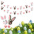 Bunny Style Wool Felt Pom Pom Garland, Handmade Easter Bunny Ball Garland Rabbit Decor for Easter Ornaments Decorations Wall Hanging Decor