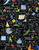 Timeless Treasures Math Fabric, Symbols on Chalkboard, Back to School, by The Yard