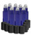 8 Pack - Essential Oil Roller Bottles -Metal Chrome Roller Ball- 10ml Refillable Glass - Blue