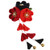 KESYOO Japanese Kimono Flower Hair Clip Kanzashi Flower Hair Tie Band Clip Sakura Fan Barrette Clip for Women Girls Red