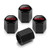 4pcs Red Logo Black Tire Stem Valve Caps Auto Car Accessories Continental Designed GMC