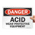 SmartSign "Danger - Acid, Wear Protective Equipment" Sign - 10" x 14" Aluminum