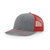 Richardson Unisex 112 Trucker Adjustable Snapback Baseball Cap, Split Heather Grey/Red, One Size Fits Most