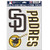 WinCraft MLB San Diego Padres Decal Multi Use Fan 3 Pack, Team Colors, One Size
