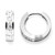 925 Sterling Silver Princess Cut CZ Cubic Zirconia Huggie Hoop Earrings
