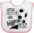 Inktastic Little Sister and Biggest Fan- Soccer Baby Bib White and Pink 2c19a