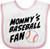 Inktastic Mommy's Baseball Fan Baby Bib White and Pink 351e3