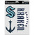 WinCraft NHL Seattle Kraken Decal Multi Use Fan 3 Pack, Team Colors, One Size