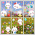 Easter Decorations Bunny Window Clings Decor Easter Egg Bunny and Carrot Window Stickers Decals for Home, Office, Kids School Party Decorations Supplies