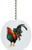 Green Rooster Solid Ceramic Fan Pull