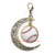 Baseball Lobster Clasp, Baseball Moon Zipper Pull, Baseball Sport Jewelry, Mens Moon Zipper Pull, Baseball Player, Team Mom Baseball Gift, Baseball Fan Gift-HZ0018