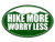 American Vinyl Oval Hike More Worry Less Sticker -Decal Hiking Hiker Mountain-