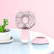 Handheld Mini Silent Small Fan Desktop Small Electric Fan Portable Handheld Fan,Pink,Bear lamp Handheld Fan Breathing
