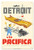 Detroit, Michigan - Pacifica International Airways - Vintage Airline Travel Poster - 8in x 12in Vintage Metal Tin Sign Detroit, Michigan - Pacifica International Airways - Vintage Airline Travel Poster - 8in x 12in Vintage Metal Tin Sign