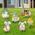 Jetec 6 Pieces Easter Yard Signs Outdoor Lawn Decorations Egg Chick Yard Stake Sign Easter Outdoor Decorative Stake Signs for Easter Garden Yard Party Supplies Props