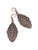 Antiqued Copper Floral Filigree Lever Back Earrings