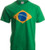 BRAZIL NATIONAL FLAG Adult Unisex T-shirt / Bandeira do Brasil, Brazilian,Green,X-Large
