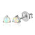 Spoil Cupid Rhodium Plated 925 Sterling Silver 3mm Round White Opal Stud Earrings for Women