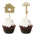 Vodolo Home Sweet Home Cupcake Toppers 24 PCS Gold Glitter House Picks and Key Picks New House Housewarming Party Welcome Home Decorations