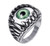 PAMTIER Men's Stainless Steel Cool Punk Dragon Claw Evil Devil Eyeball Ring Gothic Biker Green Size 10