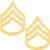 Army Chevron Rank- Brass Metal Finish- Enlisted- Staff Sergeant-E-6- Pair