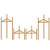 Jiyimi Gold Pillar Candle Holders Set of 4 Metal Iron 3.5" Diameter Fireplace Candelabras Candlestick Centerpieces Straight Triangle Stands Ideal for LED Candles Table Floor