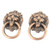 uxcell Lion Head Shape Cupboard Door Pull Ring Handle Knob 2pcs Copper Tone