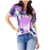 YAnGSale Top Fashion Women's Blouses Tie-dye Tunics Short Sleeve Shirts O-Neck T-Shirt Loose Sweats Casual Tee Tops -Purple, S-