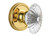 Grandeur Georgetown Rosette with Burgundy Crystal Knob, Double Dummy, Lifetime Brass