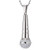 COOLSTEELANDBEYOND Mens Women Steel Microphone Pendant Necklace with Cubic Zirconia, Silver White, 30 inches Ball Chain