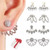 Juland 4 Pairs Hollow Lotus Flower Earrings Back Cuffs Jacket Earrings Crystal Simple Chic Stud Earrings Set for Women Girls - Silver