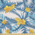 Ambesonne Tropical Fabric by The Yard, Exotic Petals with Monstera and Fan Palm Royal Island Fern Leaves, Microfiber Fabric for Arts and Crafts Textiles  and  Decor, Earth Yellow Blue and White