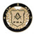 Prince Hall Round Black & Gold Masonic Auto Emblem - 3" Diameter