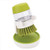 Soap Dispensing Palm Scrub Brush with Drip Tray, Washing Brush for Dishes Pots Pans Sink Cleaning, Kitchen Scrubber Storage Stand Set -Green-