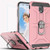 Galaxy J3 2018/J3 Eclipse 2/J3 Orbit/J3 Achieve/Express Prime 3/J3 Prime 2/Amp Prime 3 Case with HD Screen Protector YmhxcY 360 Degree Ring of Shockproof Phone Case for J3 Emerge 2018-ZS Rose Gold