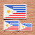 Philippines American Flag Merged USA Filipino Pilipinas Vinyl Decal Sticker - 3 Pack Glossy, 3 Inches, 4 Inches, 6 Inches